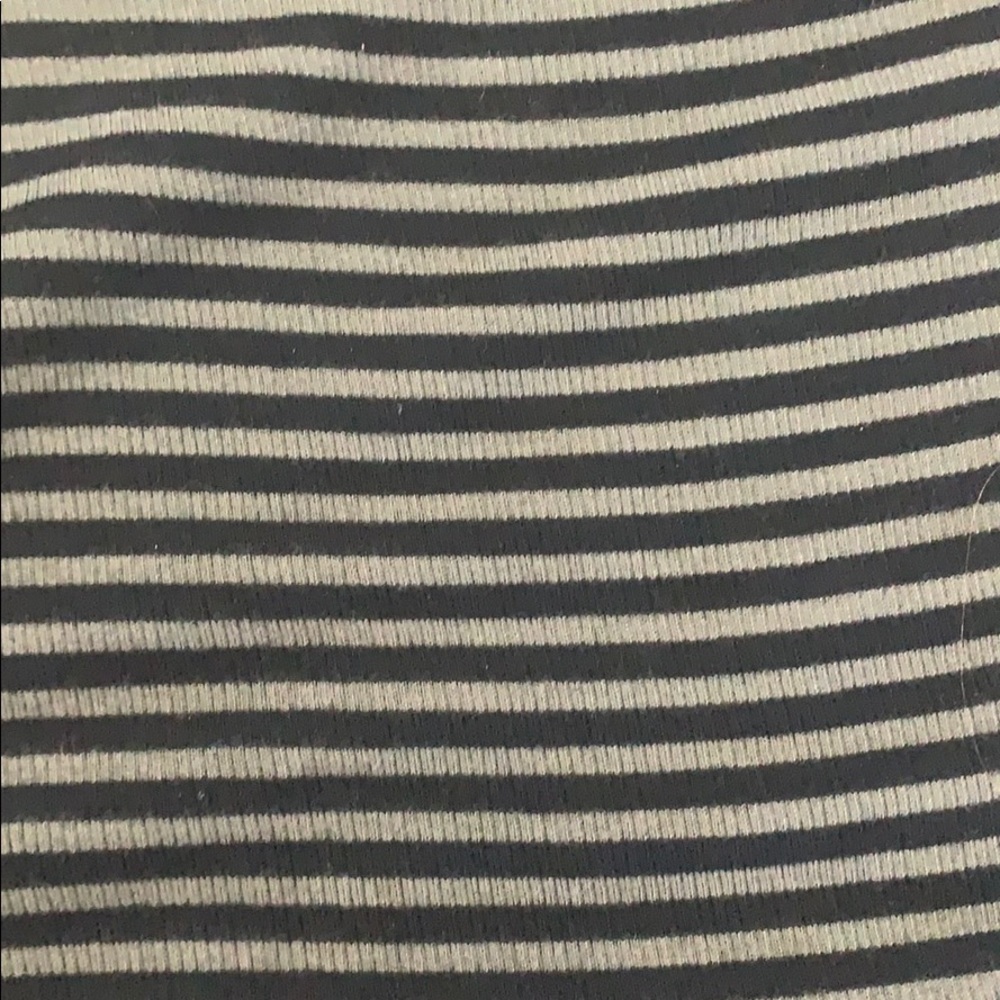 Mock neck ribbed modern green stripe tank. Medium - Picture 2 of 8